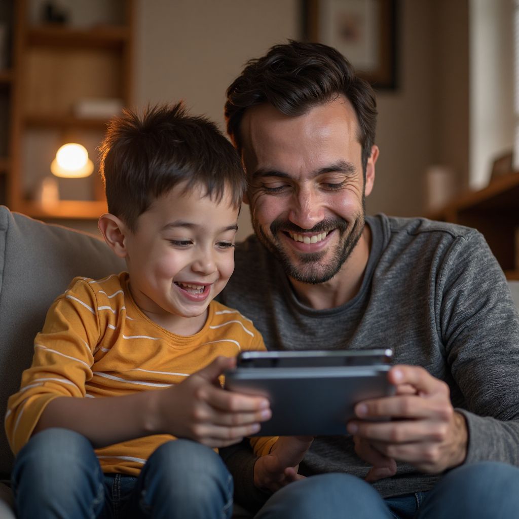 Father playing with his child